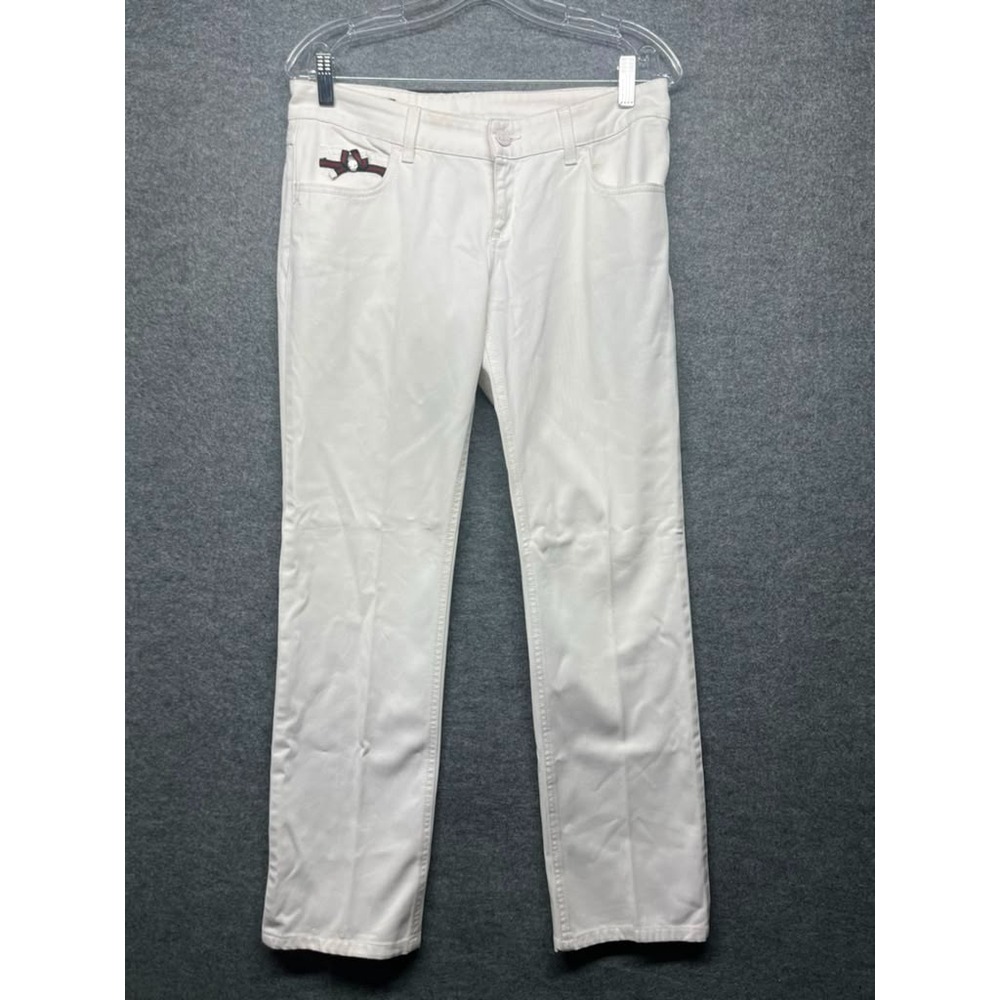 Gucci New Straight White Denim Jeans Women's Size 42 Made In Italy Designer Pant